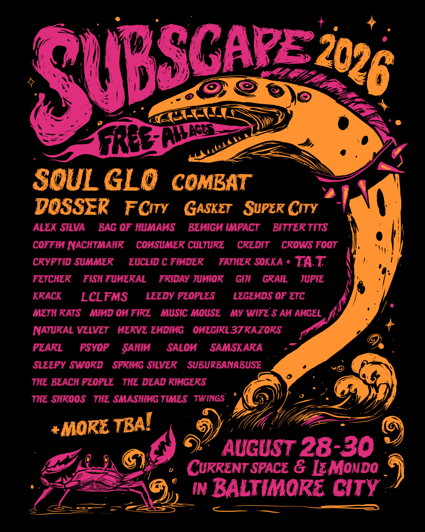 Subscape 2026 - Soul Glo, Combat, Dosser, F City